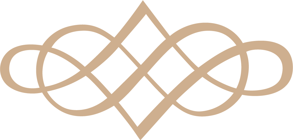 A book inspired calligraphy mark as part of the WNGSPN bookish branding. The interconnected mark is in the style of a classic book and is in a cream colour.